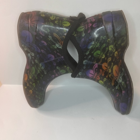Corkys Stormy Multicolor Fleur-de-lis Ankle Rain boot/Booties - Picture 6 of 7